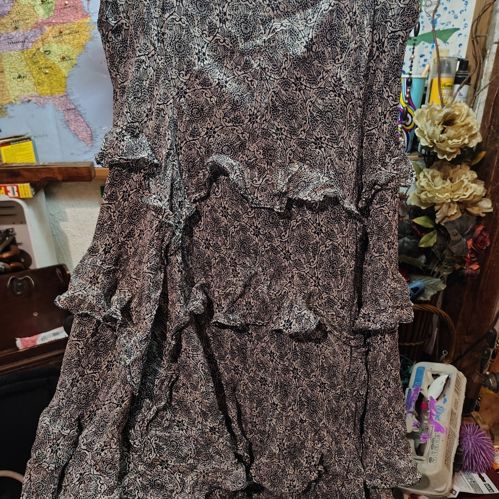 INC International Concepts Black and White Patterned Skirt